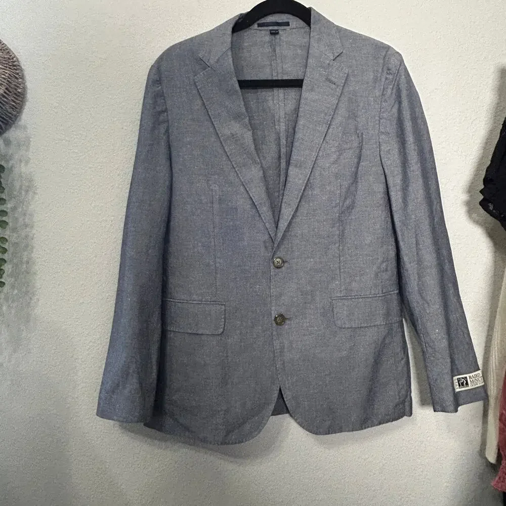 NEW J.Crew Ludlow Slim-Fit Unstructured Suit Jacket Irish Cotton-Linen Blue 36S